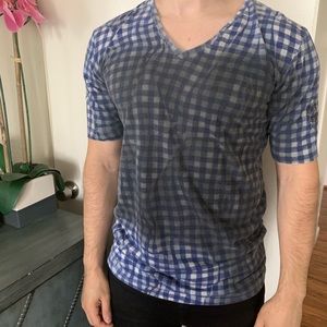 Diesel - Checkered V-Neck T-Shirt